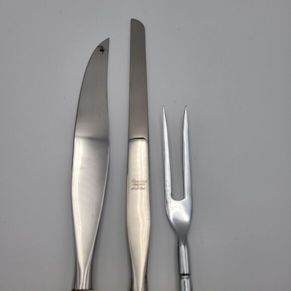 1960's TOWN & COUNTRY Carving Set  Mother of Pearl Fleetwood Set of 3 vintage - Picture 7 of 9